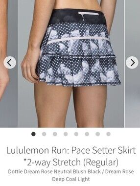 lululemon athletica Pace Setter Skirt - Black with Light Pink Accents